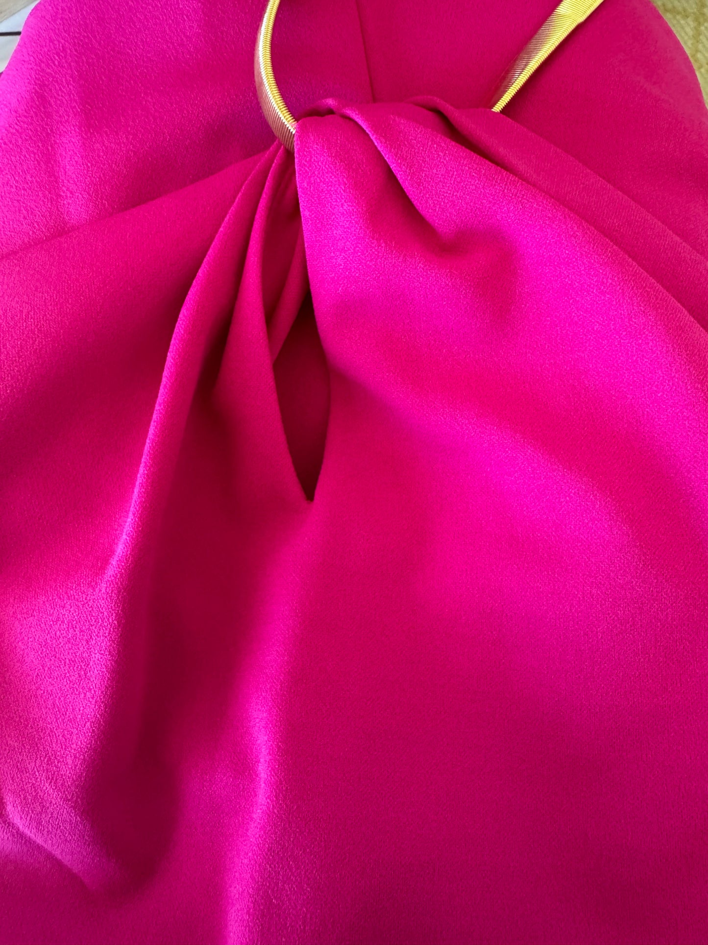 NWT - Bebe Gold Collared Jumpsuit - Fuchsia
