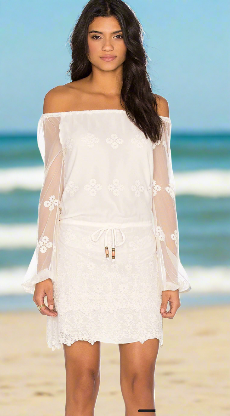 NWT - Chaser - Off the Shoulder Boho Mini Dress