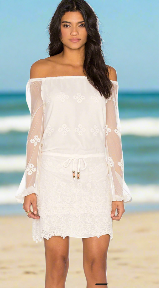 NWT - Chaser - Off the Shoulder Boho Mini Dress