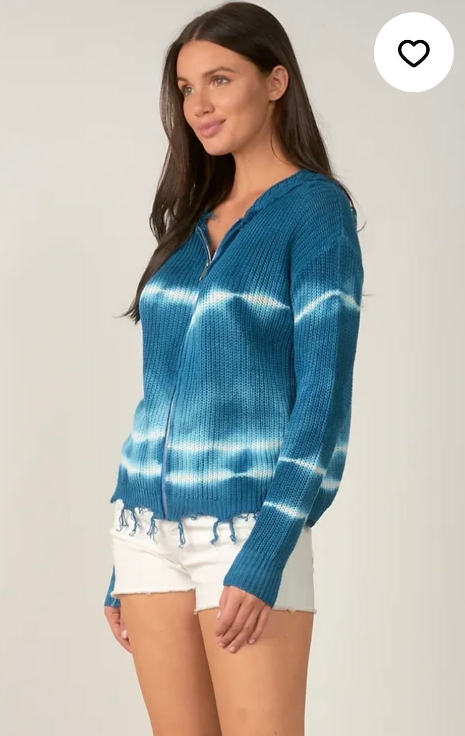 NWT -Elan- Tie Dye Zip Up Sweater