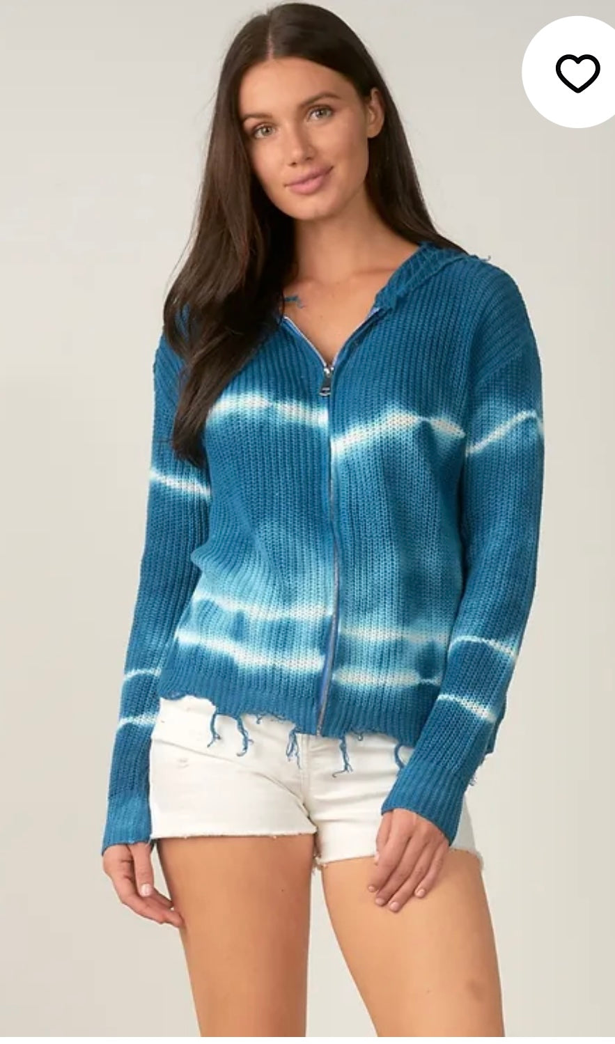 NWT -Elan- Tie Dye Zip Up Sweater