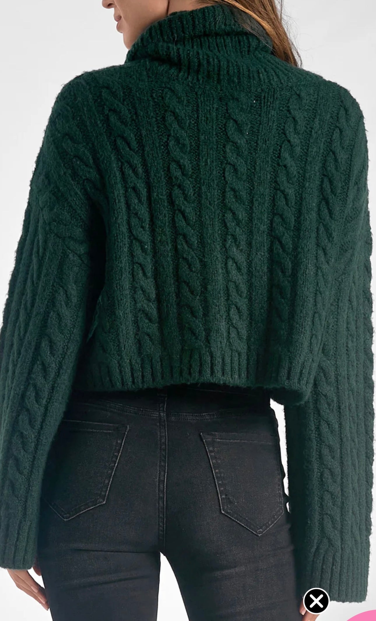 NWT - Elan Cable Knit Cropped Sweater